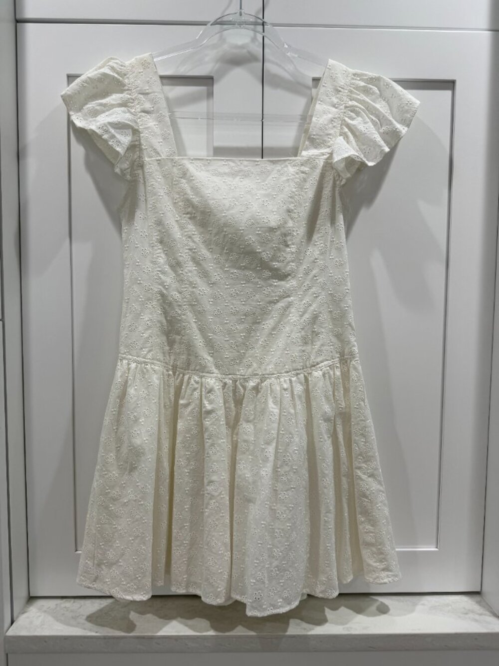 White Eyelet Mini Dress